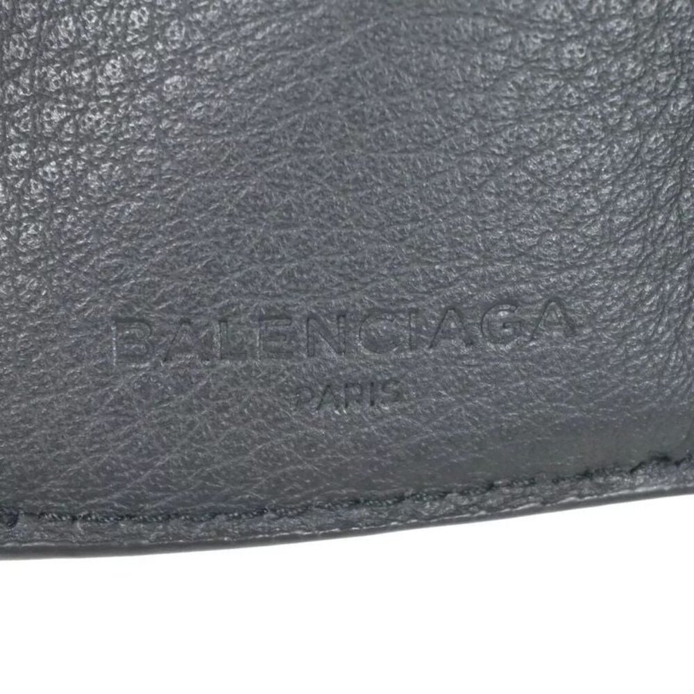 Balenciaga Wallet Trifold Wallet Mini Wallet Gray Leather 67 Bs134 - Picture 10 of 13